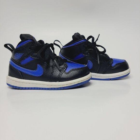 Nike Air Jordan Retro 1 Mid Hyper Royal Blue TD 640735-068 Rare Toddler Size 7C - Picture 1 of 7